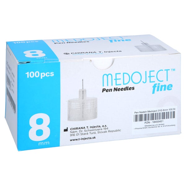 Pen-nadeln Medoject 8 mm 31 G 100 St