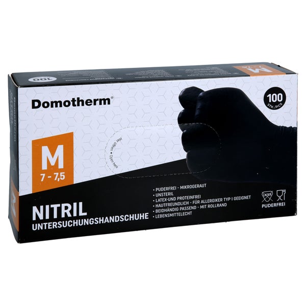 Domotherm Untersuchungshandschuhe Nitril M Schwarz 100 St