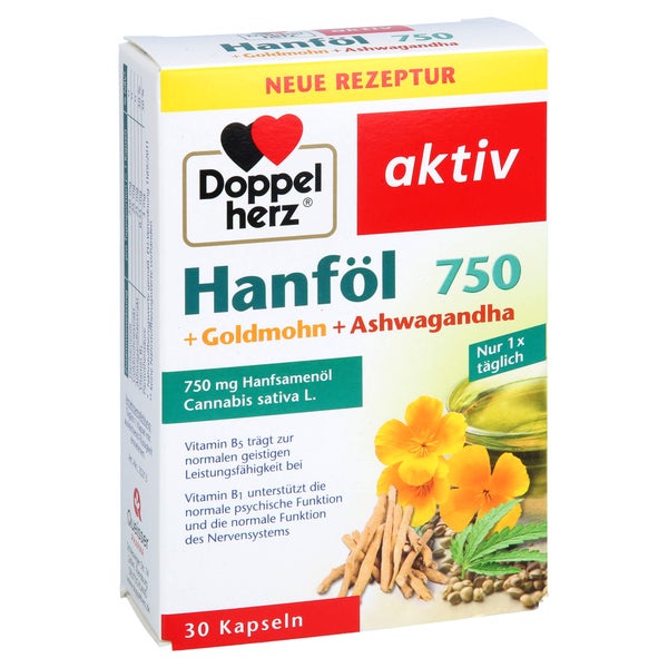 Doppelherz Hanföl+goldmohn+ashwagandha Kapseln 30 St