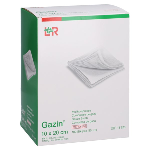 Gazin Mullkomp.10x20 Cm Steril 8fach 50X2 St