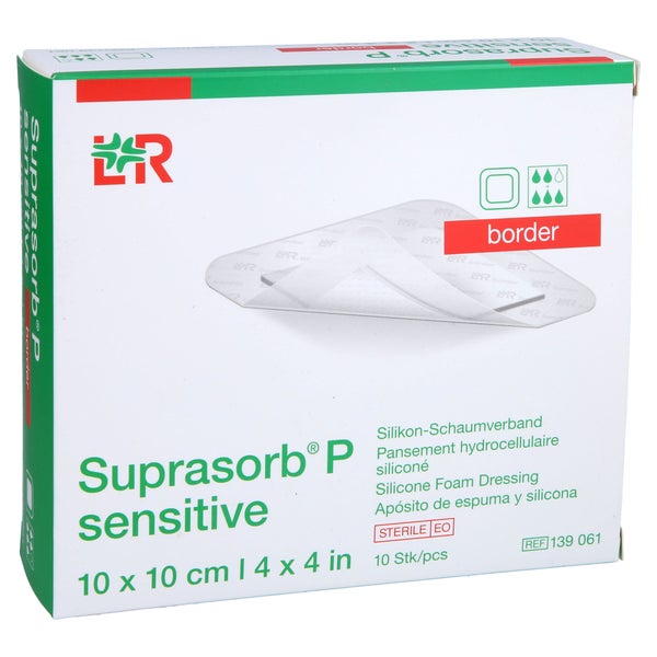 Suprasorb P Sensitive Pu-schaumv.border 10x10cm 10 St