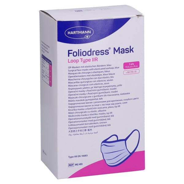 Foliodress Mask Comfort Loop Typ Iir Op-m.blau 50 St
