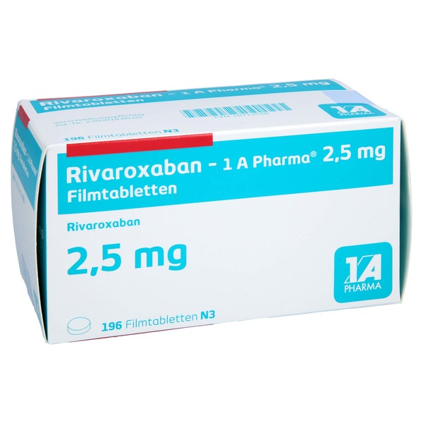 Rivaroxaban-1a Pharma 2,5 Mg Filmtabletten 196 St