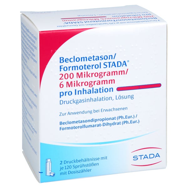 Beclometason/formoterol Stada 200/6 µg 2x120 Hub 2 St