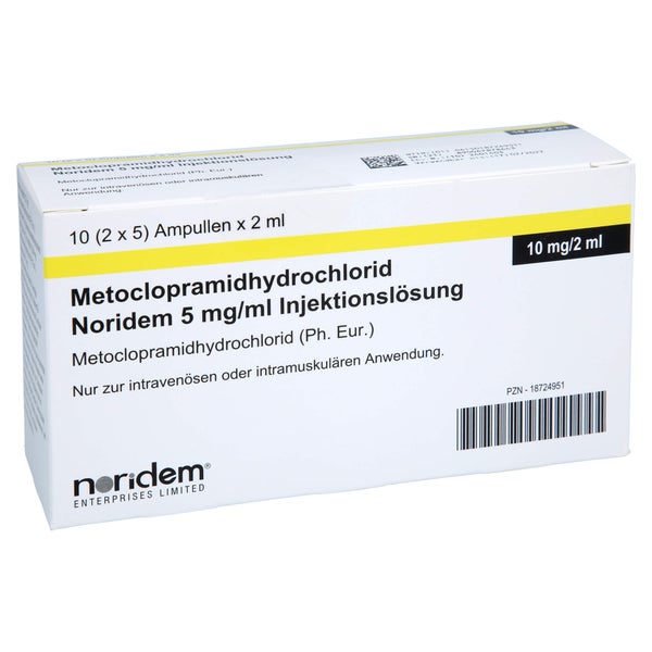 Metoclopramidhydrochlorid Norid.5mg/ml I 10 St
