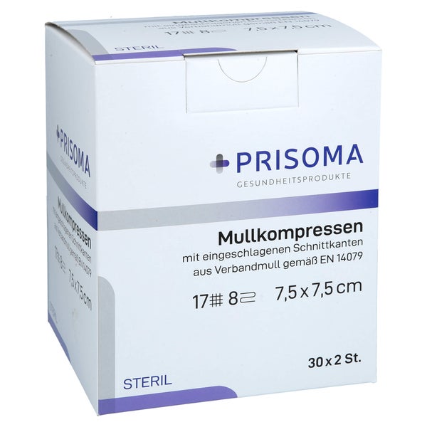 Mullkompressen Prisoma 7,5x7,5 cm steril 30X2 St