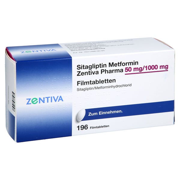 Sitagliptin Metformin Zentiva 50 Mg/1000 Mg Fta 196 St