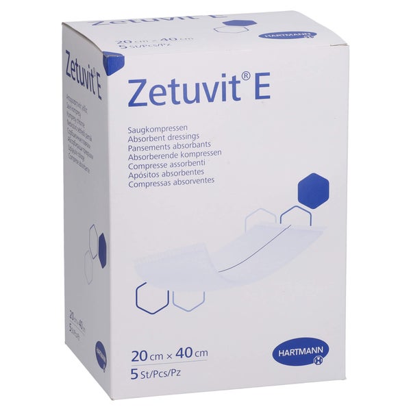 Zetuvit E Saugkompressen steril 20x40 cm 5 St