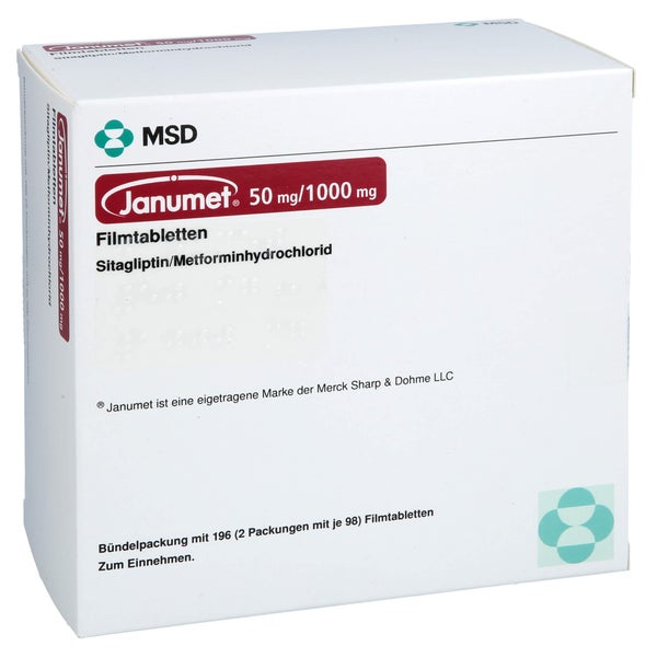 Janumet 50 Mg/1000 mg Filmtabletten 196 St