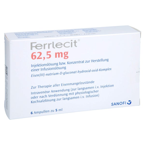 Ferrlecit 62,5 mg Inj.Lsg.bzw.Konz.Her.I 6X5 ml