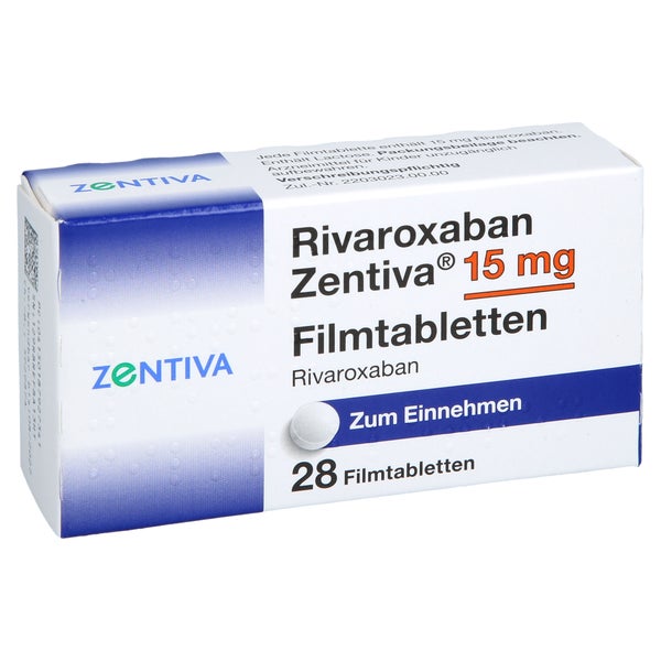 Rivaroxaban Zentiva 15 Mg Filmtabletten 28 St
