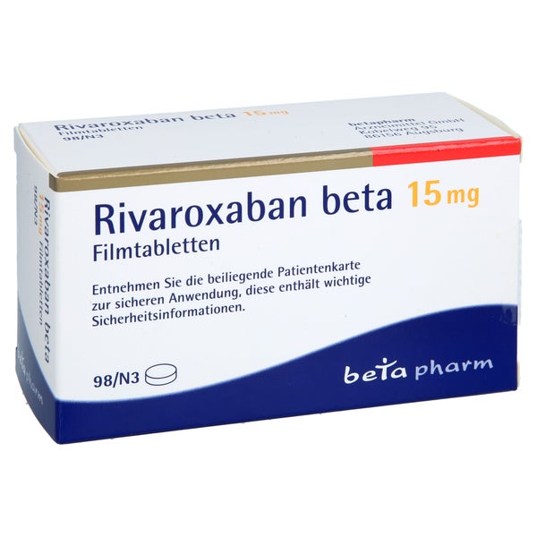 Rivaroxaban Beta 15 Mg Filmtabletten 98 St