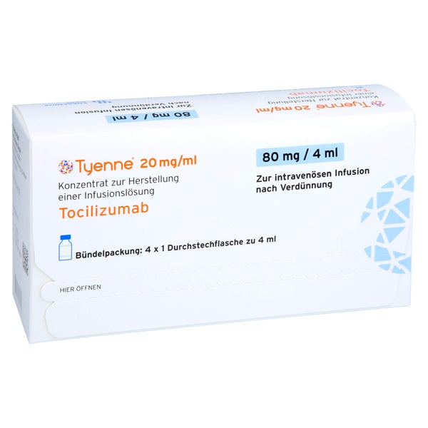 Tyenne 20 Mg/ml 80 mg Konz.z.Herst.e.Inf 4 St