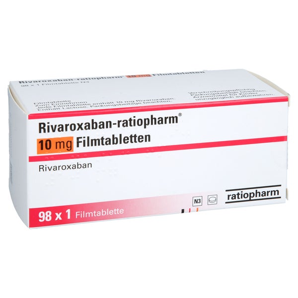 Rivaroxaban-ratiopharm 10 Mg Filmtabletten 98 St