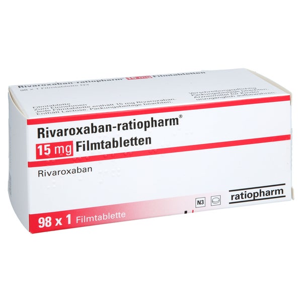 Rivaroxaban-ratiopharm 15 Mg Filmtabletten 98 St