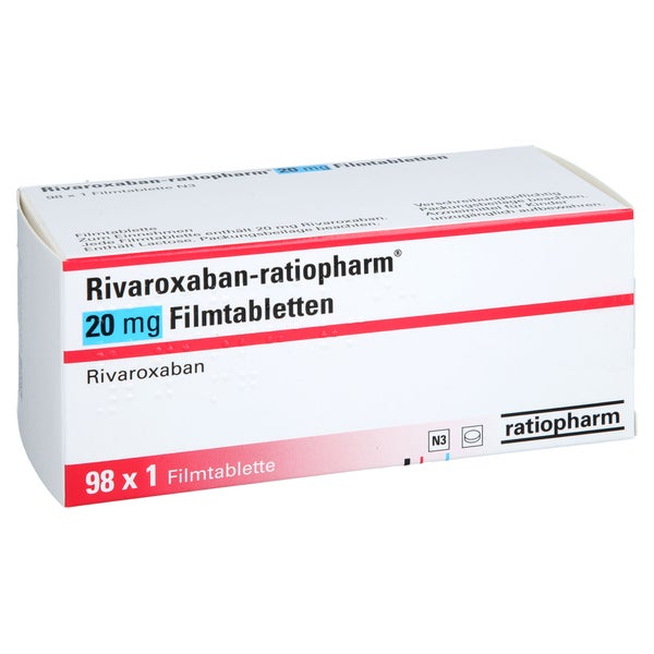 Rivaroxaban-ratiopharm 20 Mg Filmtabletten 98 St