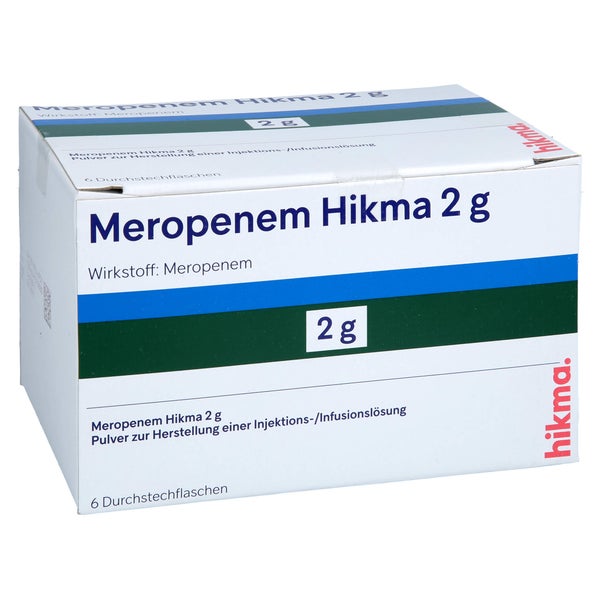 Meropenem Hikma 2 G Plv.z.her.e.inj.- Od.inf.-lsg. 6 St