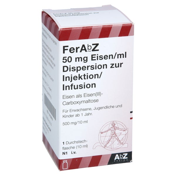 Ferabz 50 Mg Eisen/ml Dispers.z.inj.-/inf.500mg 10 ml
