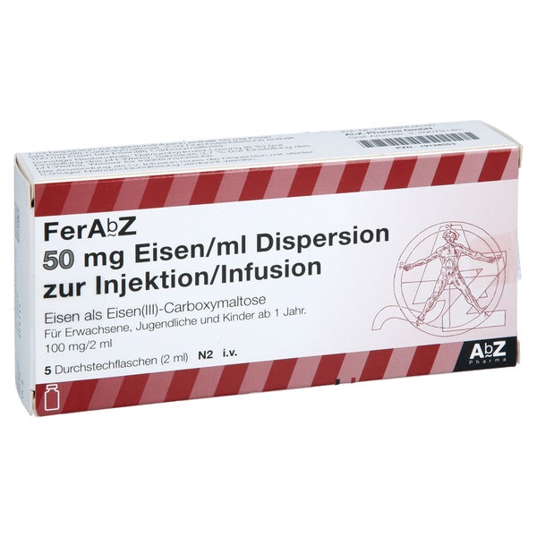 Ferabz 50 Mg Eisen/ml Dispers.z.inj.-/inf.100mg 5X2 ml