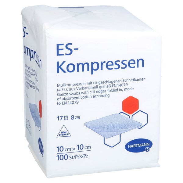 Es-kompressen Unsteril 10x10 Cm 8fach 100 St