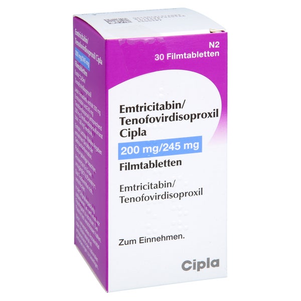 Emtricitabin/tenofovirdisoproxil Cipla 200/245mg 30 St