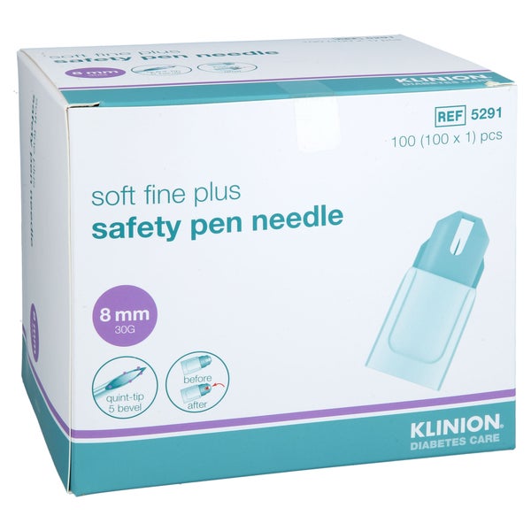 Klinion Soft Fine Plus Safety Pen-nadeln 8 Mm 30 G 100 St