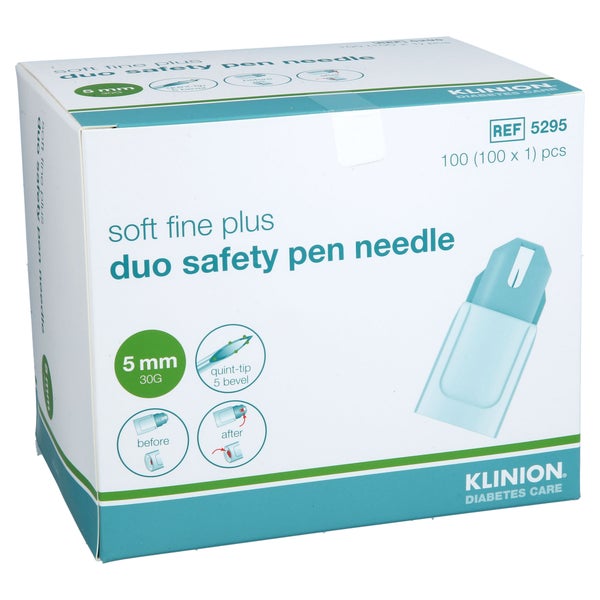 Klinion Soft Fine Plus Duosafety Pen-nad.5 Mm 30 G 100 St