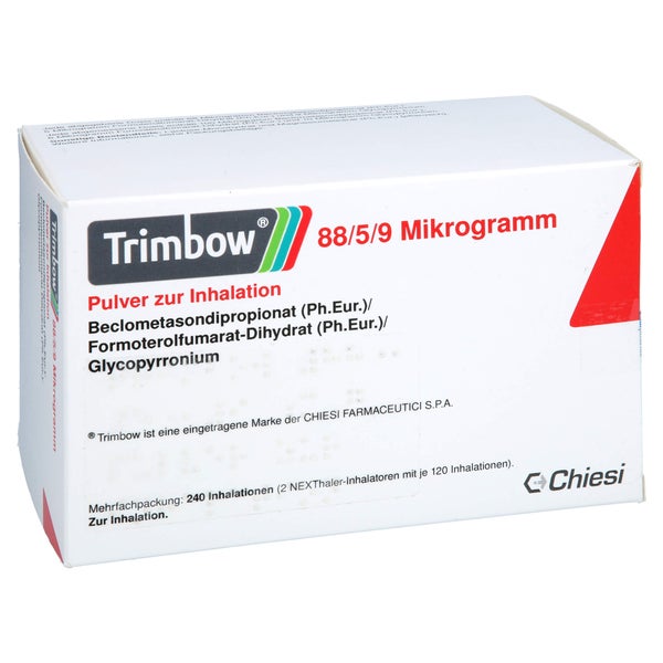 Trimbow 88/5/9 µg 240ed Plv.z.inhalation Nexthaler 2 St