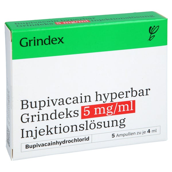 Bupivacain Hyperbar Grindeks 5mg/ml Inj.l.20mg/4ml 5X4 ml