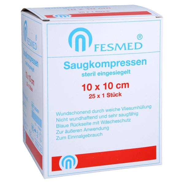 Saugkompressen Steril Fesmed 10x10 Cm 25X1 St