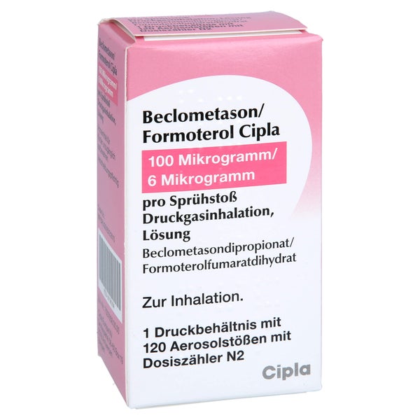 Beclometason/formoterol Cipla 100/6 µg 120 Hub Dos 1 St
