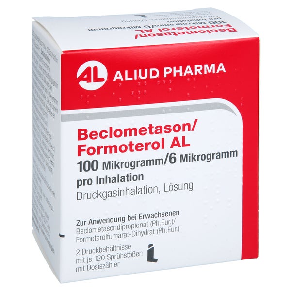 Beclometason/formoterol Al 100/6 µg 2x120 Hub 2 St