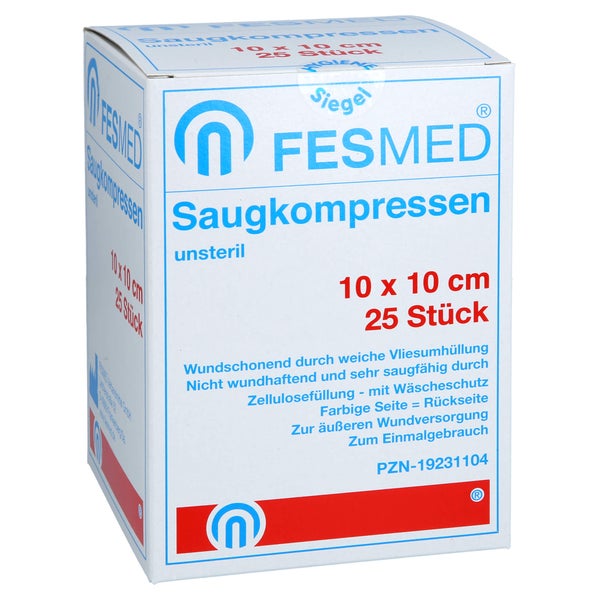 Saugkompressen Unsteril Fesmed 10x10 Cm 25 St