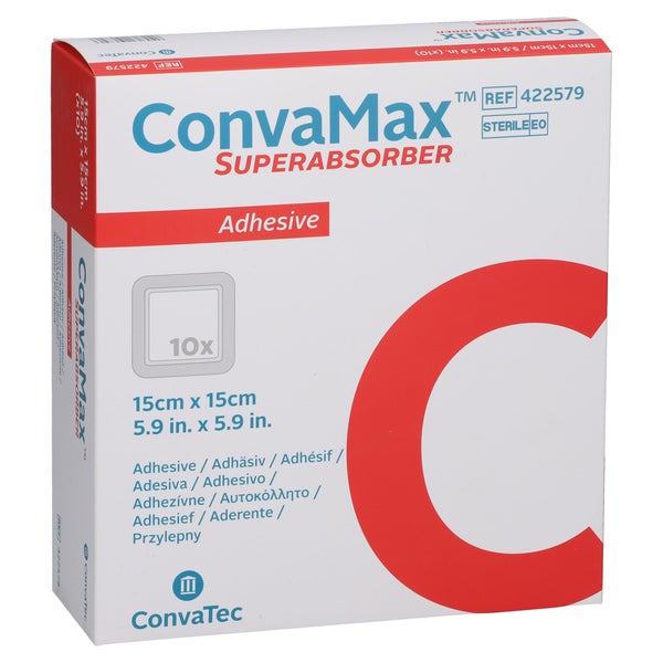 Convamax Superabsorber Adhäsiv 15x15 Cm Verband 10 St