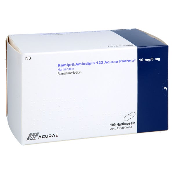Ramipril/amlodipin 123 Acurae Pharma 10mg/5mg Hkp 100 St