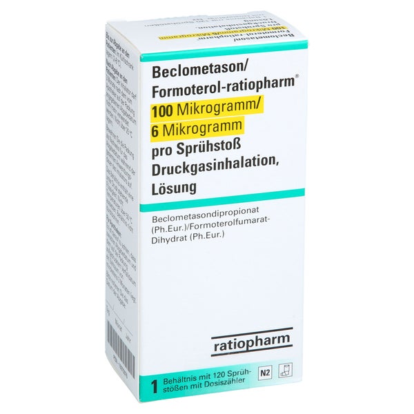 Beclometason/formoterol-ratiopharm 100/6 µg 120hub 1 St