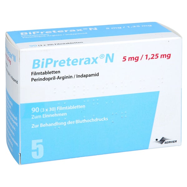 Bipreterax N 5 Mg/1,25 Mg Filmtabletten 90 St