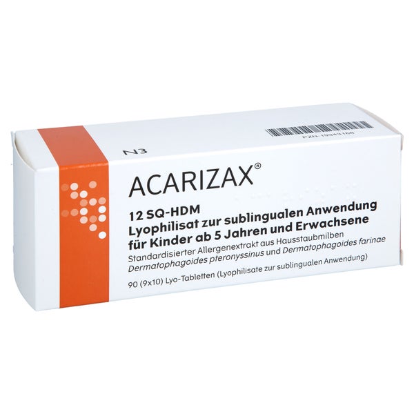 Acarizax 12 Sq-hdm Lyophil.z.subl.anw.kdr Ab5+erw 90 St