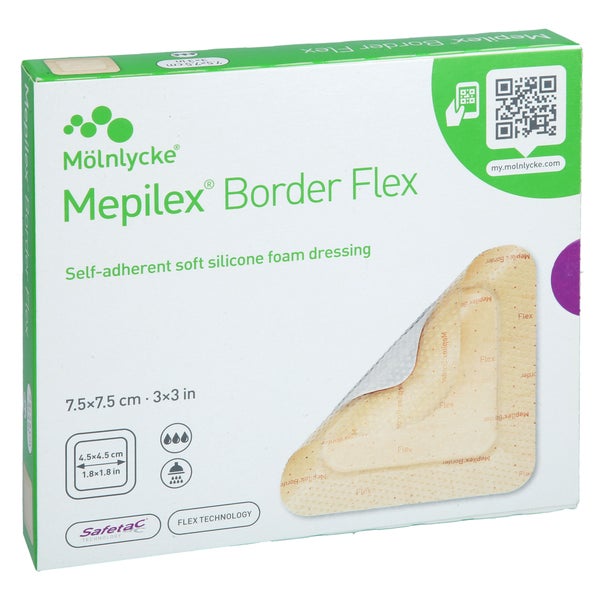 Mepilex Border Flex Schaumverb.haft.7,5x7,5 Cm 5 St