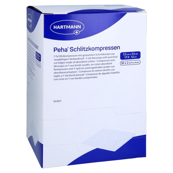 Peha Schlitzkompressen 7,5x7,5 Cm Steril 50X2 St