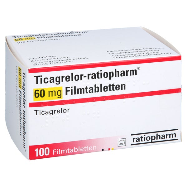Ticagrelor-ratiopharm 60 Mg Filmtabletten 100 St