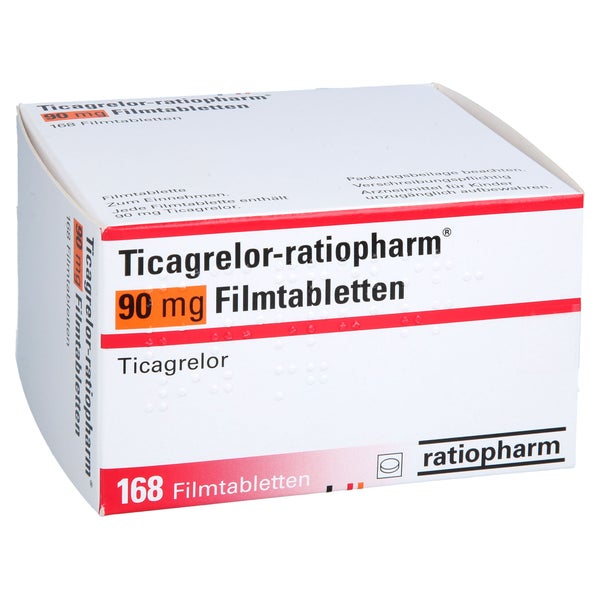 Ticagrelor-ratiopharm 90 Mg Filmtabletten 168 St