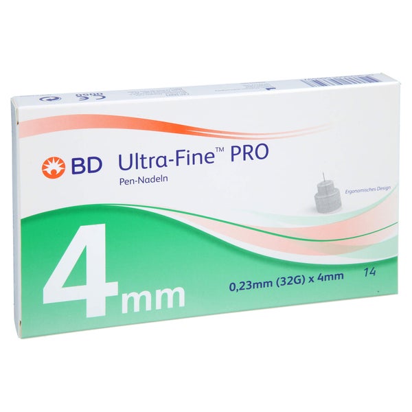 Bd Ultra-fine Pro Pen-nadeln 4 Mm 32 G 0,23 Mm 14 St