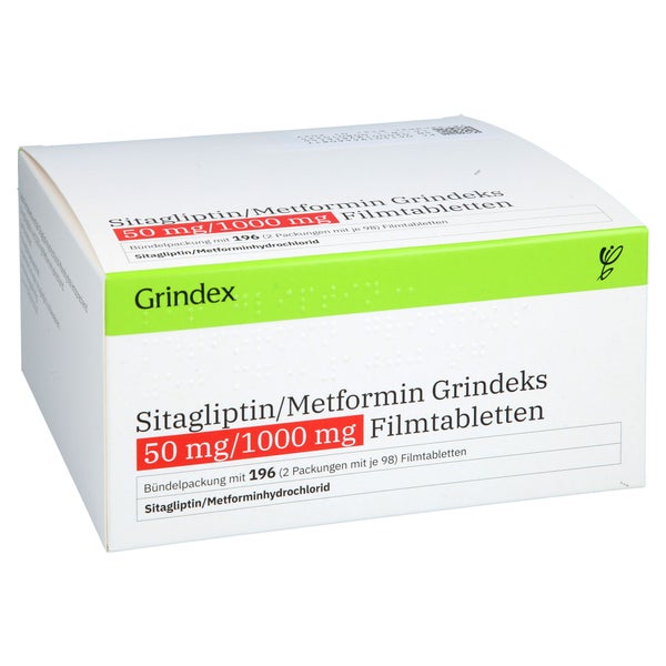 Sitagliptin/metformin Grindeks 50 Mg/1000 Mg Fta 196 St