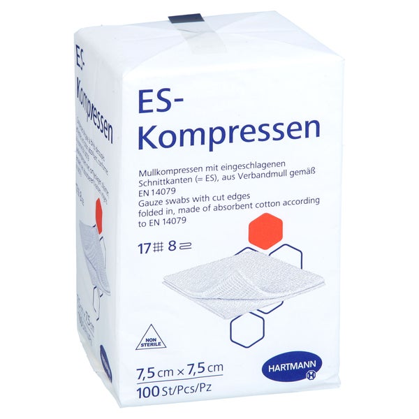 Es-kompressen Unsteril 7,5x7,5 Cm 8fach 100 St