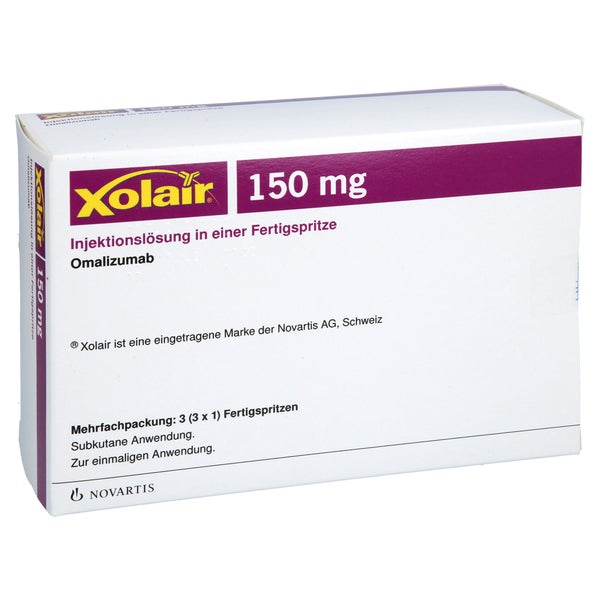 Xolair 150 Mg Injektionslösung I.e.fertigspritze 3X1 St
