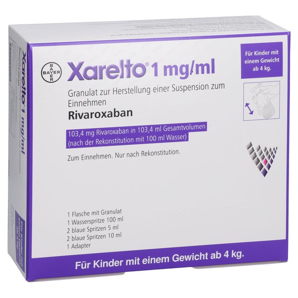 Xarelto 1 Mg/ml 103,4mg Gran.susp.-herst.ab 4kg 1 Fl