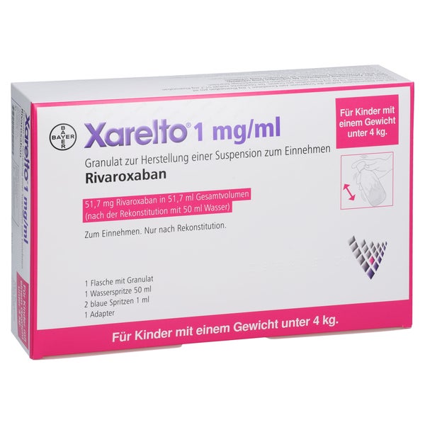 Xarelto 1 Mg/ml 51,7mg Gran.susp.-herst.unter 4kg 1 Fl