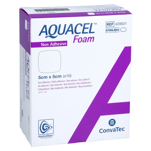 Aquacel Foam Nicht Adhäsiv 5x5 Cm Verband 10 St