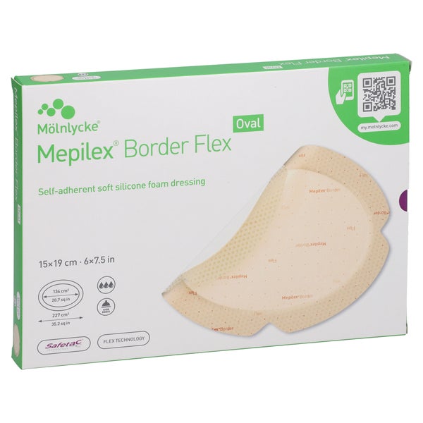 Mepilex Border Flex Schaumverb.haft.15x19 Cm Oval 5 St